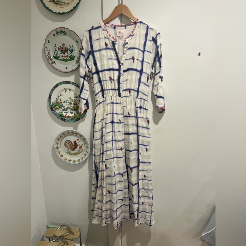 NIMO with Love Parrot Print Maxi Dress